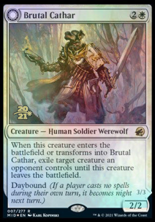 Brutal Cathar // Moonrage Brute [Innistrad: Midnight Hunt Prerelease Promos] | PLUS EV GAMES 