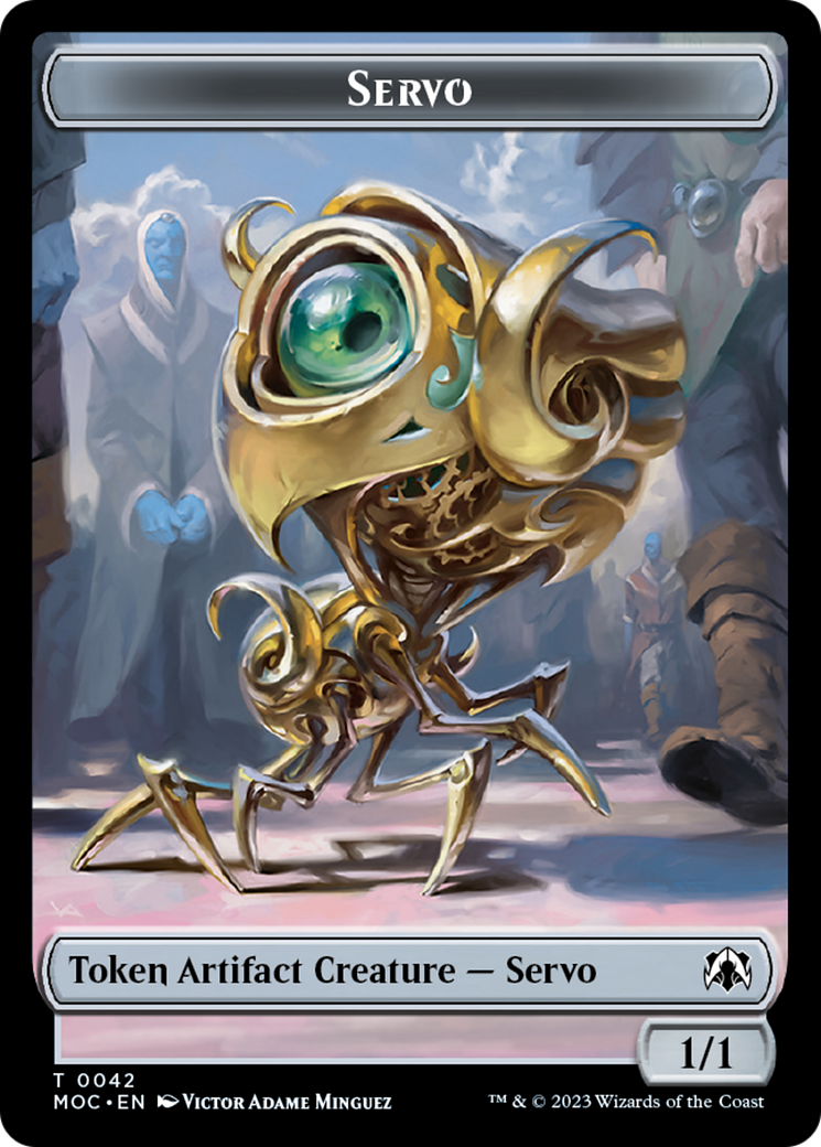 Feather // Servo Double-Sided Token [March of the Machine Commander Tokens] | PLUS EV GAMES 