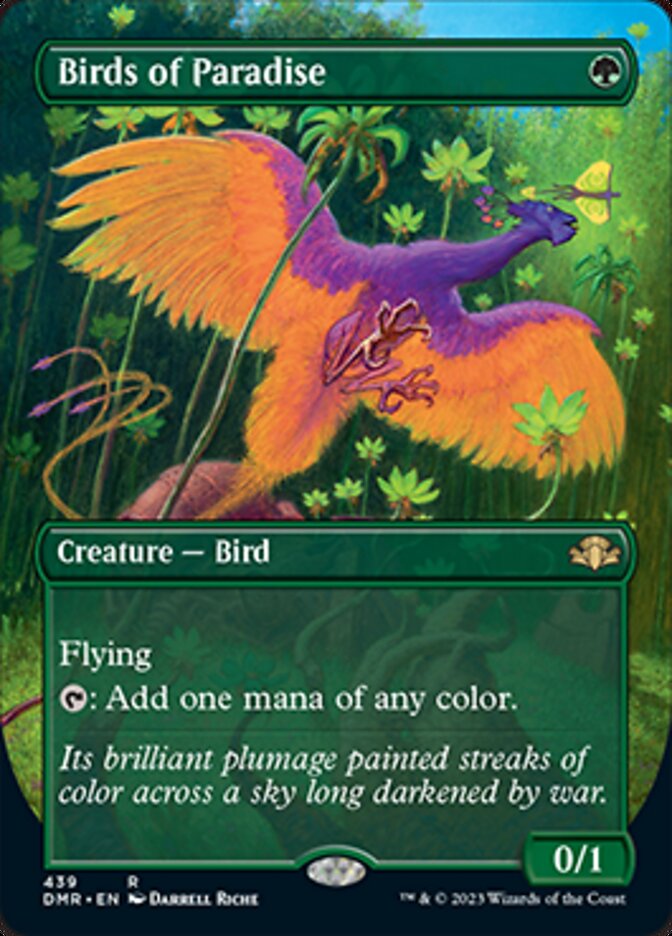 Birds of Paradise (Borderless Alternate Art) [Dominaria Remastered] | PLUS EV GAMES 