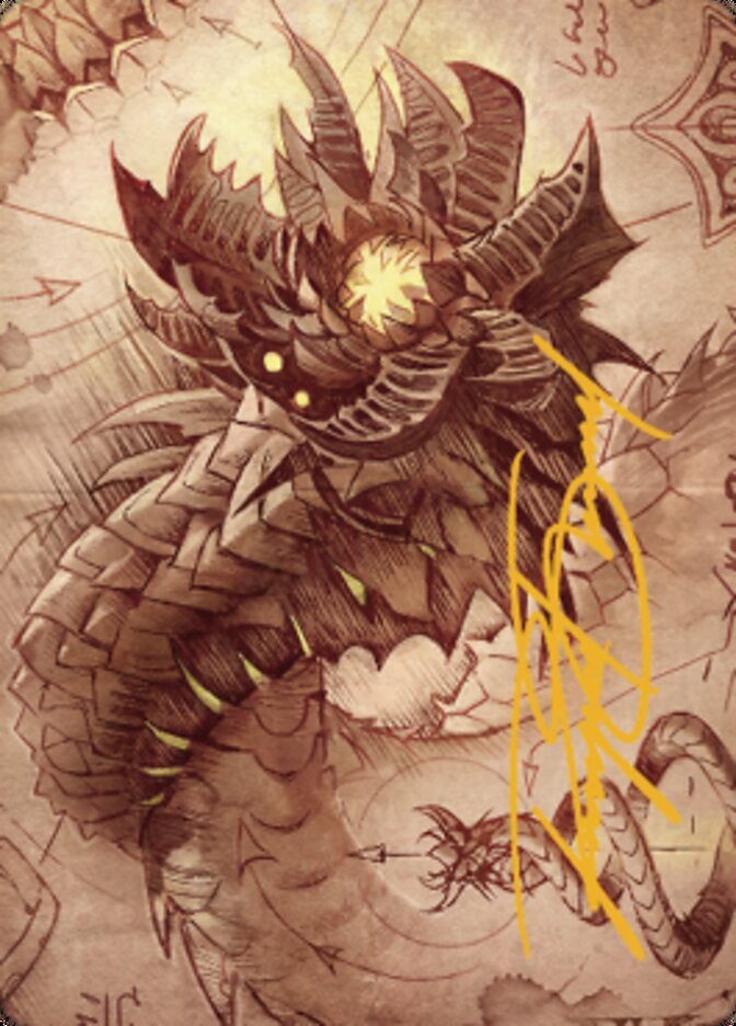 Wurmcoil Engine Art Card (Gold-Stamped Signature) [The Brothers' War Art Series] | PLUS EV GAMES 