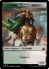 Elf Knight // Spirit (0004) Double-Sided Token [Ravnica Remastered Tokens] | PLUS EV GAMES 