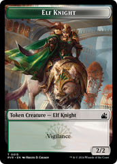 Elf Knight // Zombie Double-Sided Token [Ravnica Remastered Tokens] | PLUS EV GAMES 