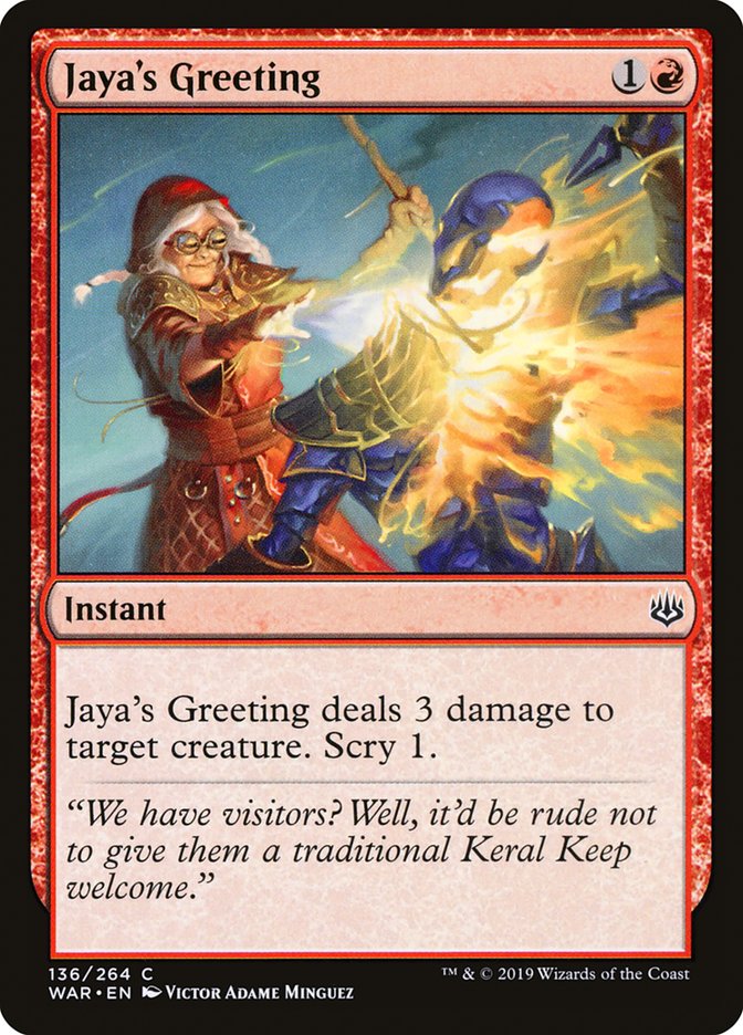 Jaya's Greeting [War of the Spark] | PLUS EV GAMES 