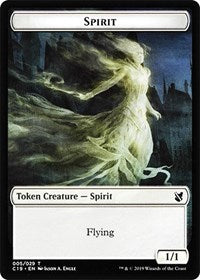 Spirit // Human Double-sided Token [Commander 2019 Tokens] | PLUS EV GAMES 