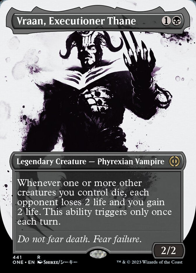 Vraan, Executioner Thane (Borderless Ichor Step-and-Compleat Foil) [Phyrexia: All Will Be One] | PLUS EV GAMES 