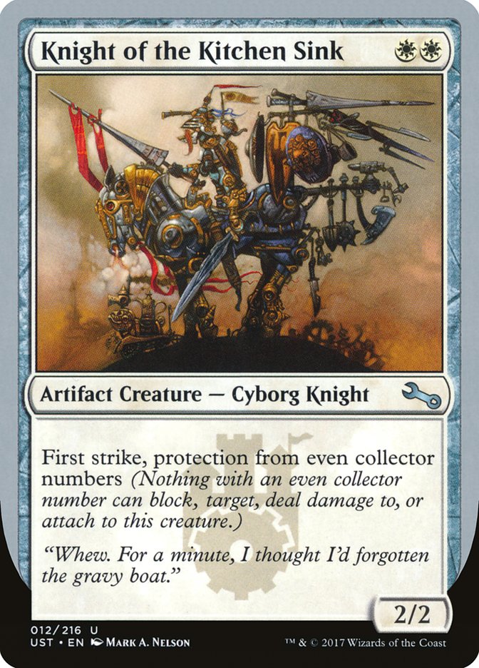 Knight of the Kitchen Sink ("protection from even collector numbers") [Unstable] | PLUS EV GAMES 
