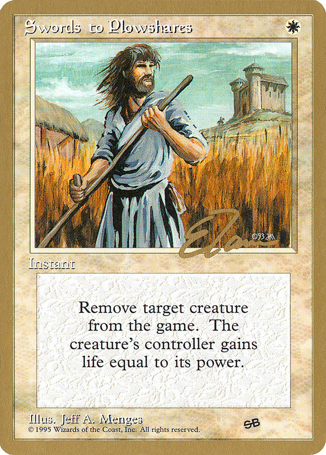 Swords to Plowshares (Eric Tam) (SB) [Pro Tour Collector Set] | PLUS EV GAMES 