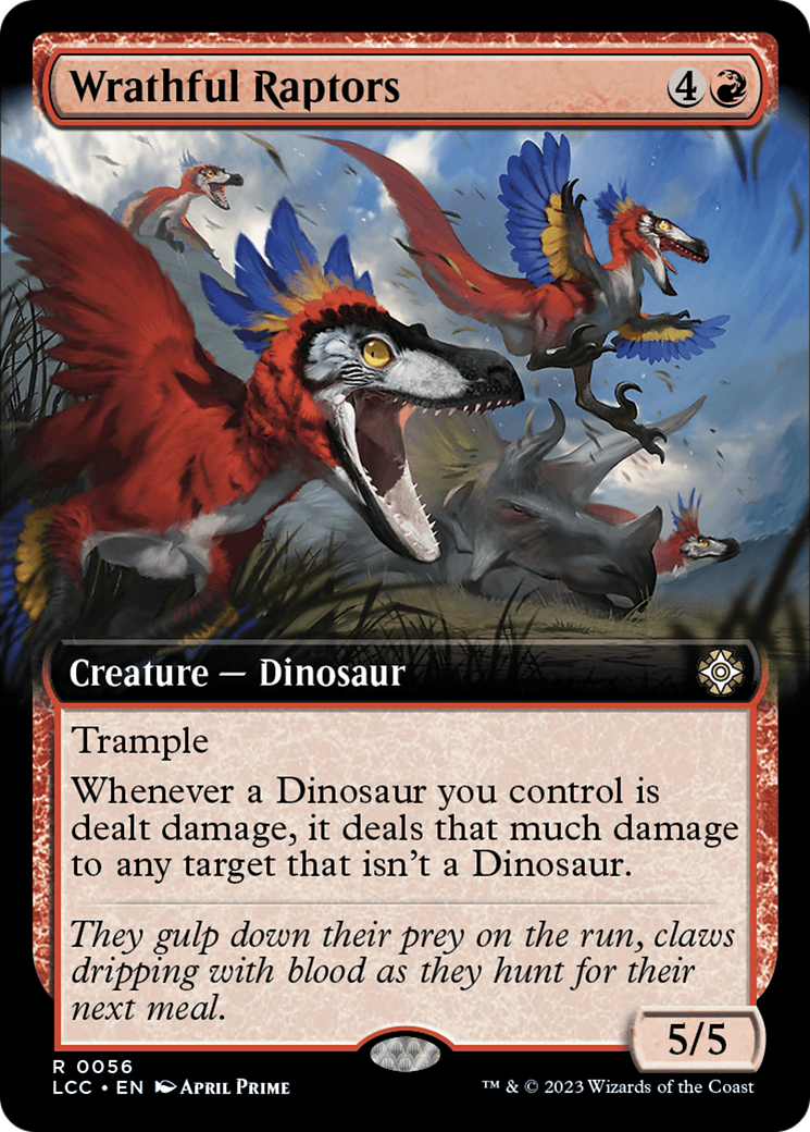 Wrathful Raptors (Extended Art) [The Lost Caverns of Ixalan Commander] | PLUS EV GAMES 