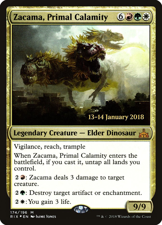 Zacama, Primal Calamity [Rivals of Ixalan Prerelease Promos] | PLUS EV GAMES 