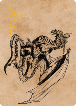 Ancient Silver Dragon Art Card (47) (Gold-Stamped Signature) [Commander Legends: Battle for Baldur's Gate Art Series] | PLUS EV GAMES 