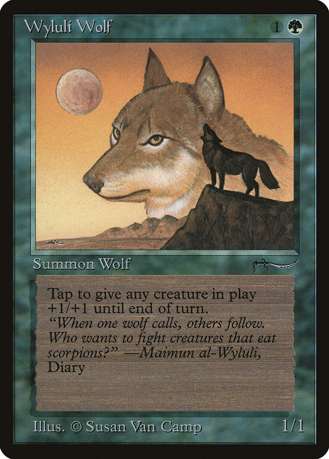 Wyluli Wolf (Dark Mana Cost) [Arabian Nights] | PLUS EV GAMES 