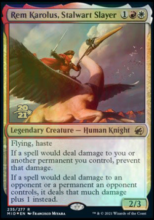 Rem Karolus, Stalwart Slayer [Innistrad: Midnight Hunt Prerelease Promos] | PLUS EV GAMES 