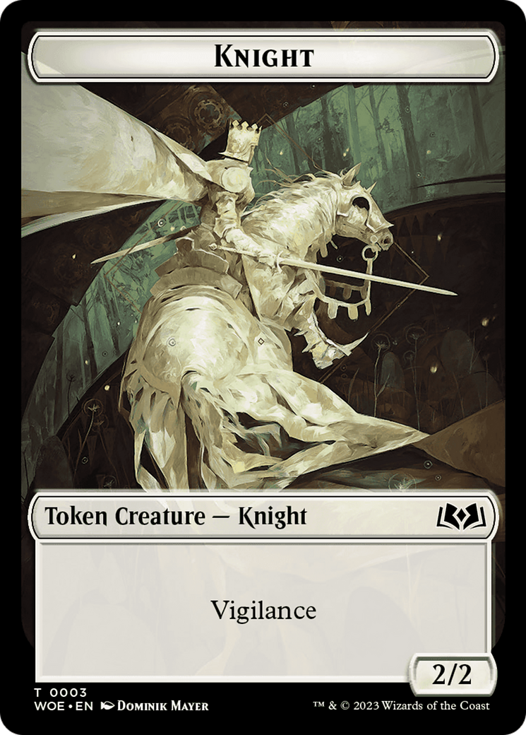 Knight // Food (0010) Double-Sided Token [Wilds of Eldraine Tokens] | PLUS EV GAMES 