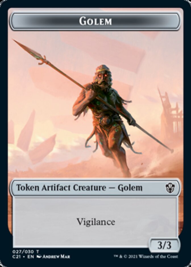 Golem (027) // Thopter Token [Commander 2021 Tokens] | PLUS EV GAMES 