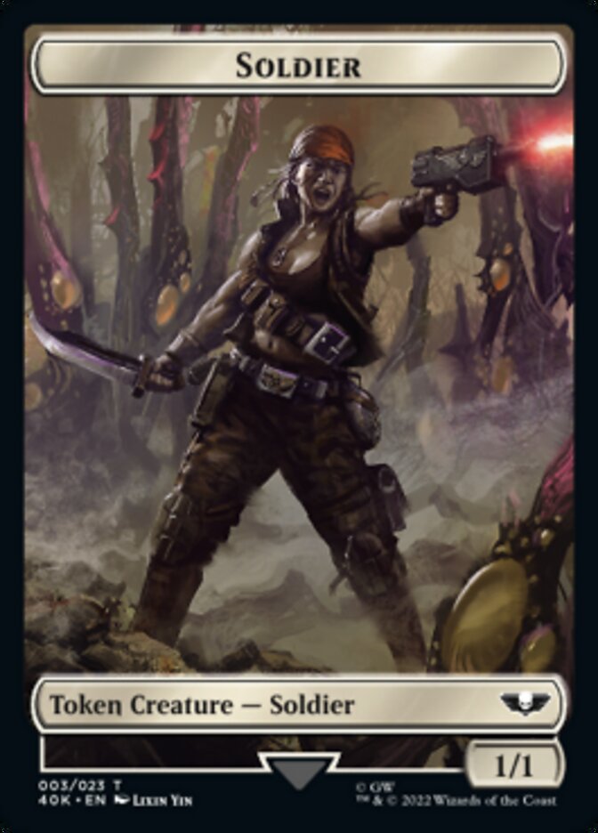 Soldier (003) // Ultramarines Honour Guard Double-sided Token (Surge Foil) [Universes Beyond: Warhammer 40,000 Tokens] | PLUS EV GAMES 