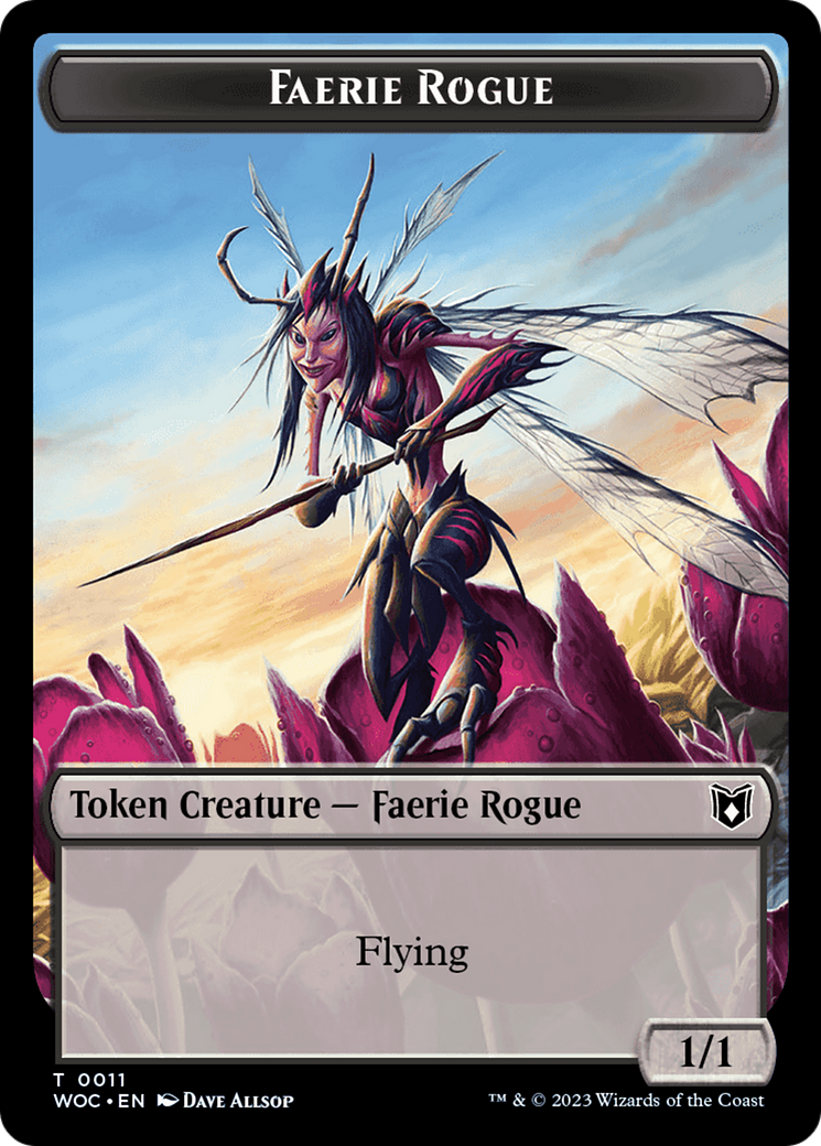 Faerie Rogue // Pirate (0011) Double-Sided Token [Wilds of Eldraine Commander Tokens] | PLUS EV GAMES 