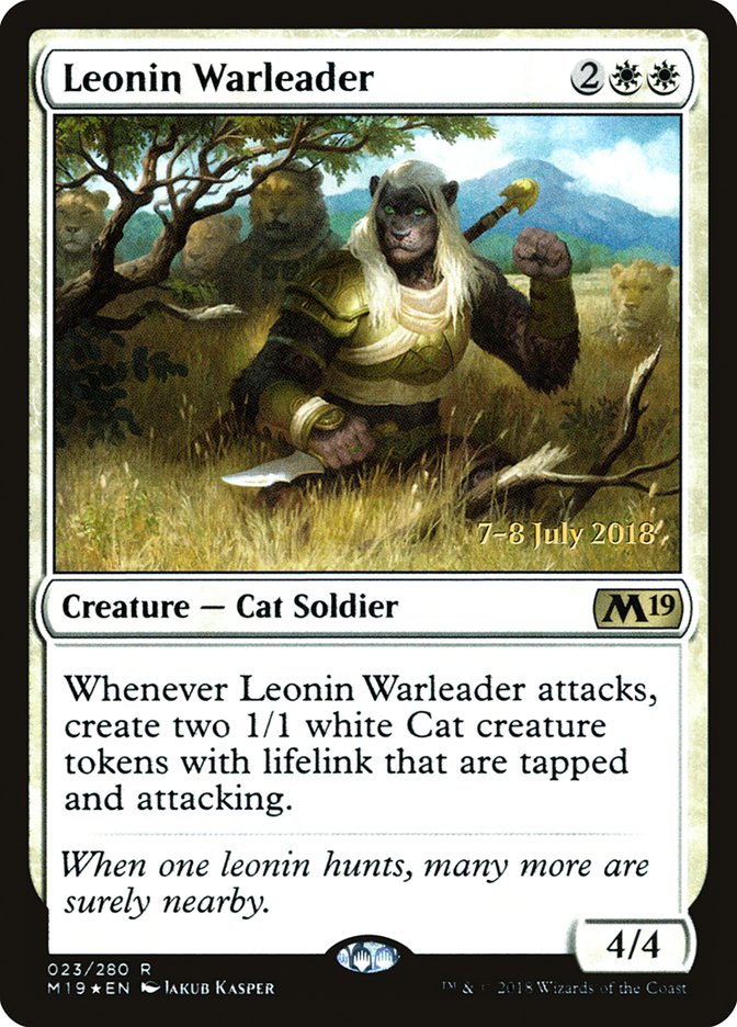 Leonin Warleader  [Core Set 2019 Prerelease Promos] | PLUS EV GAMES 