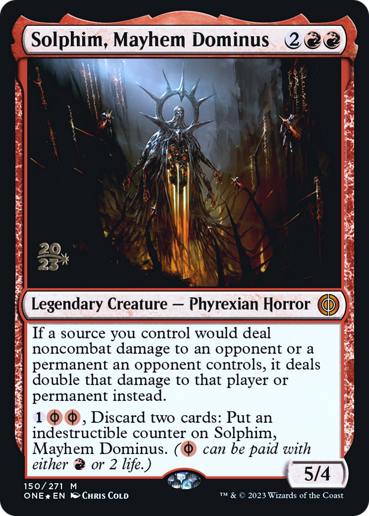 Solphim, Mayhem Dominus [Phyrexia: All Will Be One Prerelease Promos] | PLUS EV GAMES 