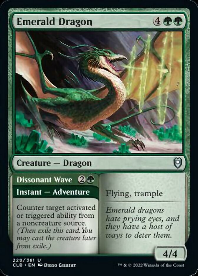 Emerald Dragon // Dissonant Wave [Commander Legends: Battle for Baldur's Gate] | PLUS EV GAMES 