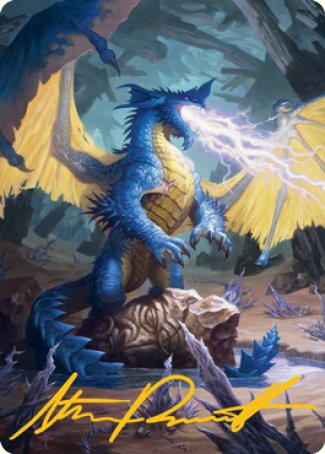 Blue Dragon Art Card (Gold-Stamped Signature) [Dungeons & Dragons: Adventures in the Forgotten Realms Art Series] | PLUS EV GAMES 