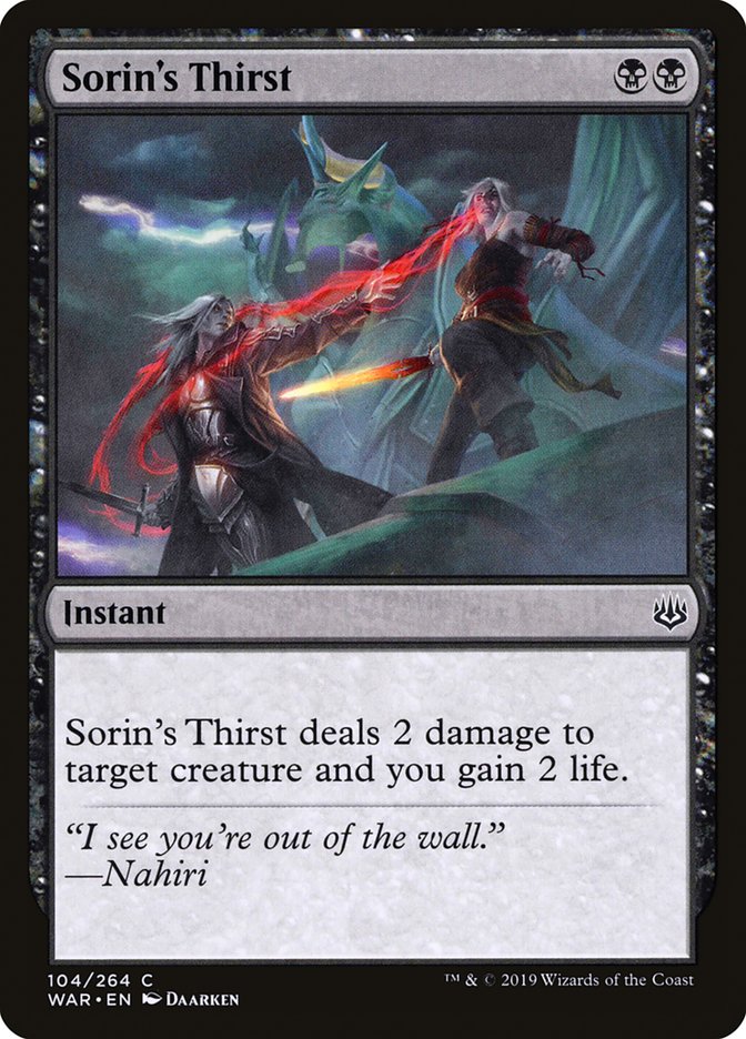 Sorin's Thirst [War of the Spark] | PLUS EV GAMES 