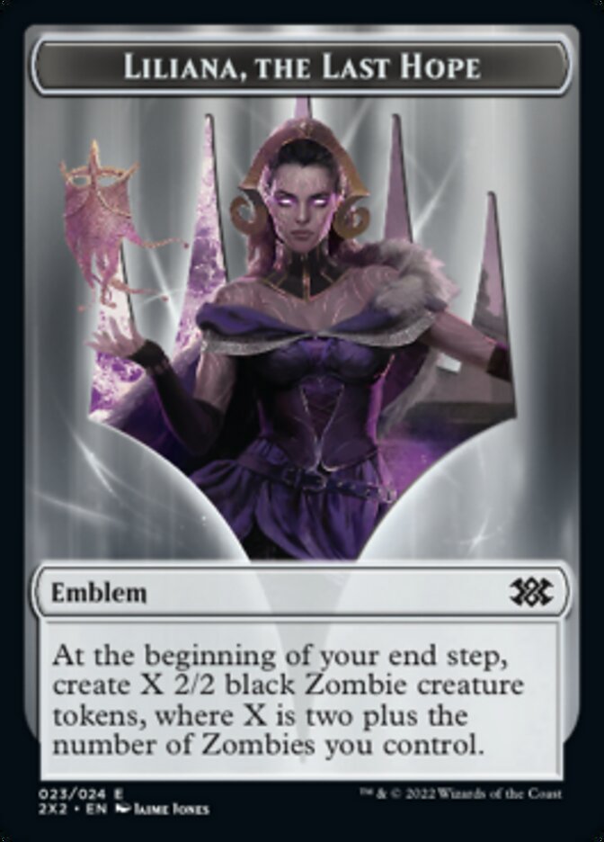 Liliana, the Last Hope Emblem // Spirit Double-sided Token [Double Masters 2022 Tokens] | PLUS EV GAMES 