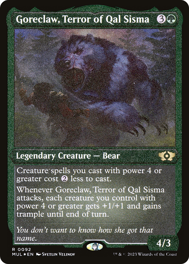 Goreclaw, Terror of Qal Sisma (Foil Etched) [Multiverse Legends] | PLUS EV GAMES 