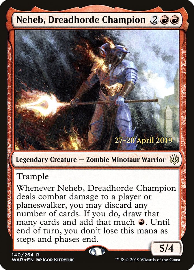 Neheb, Dreadhorde Champion  [War of the Spark Prerelease Promos] | PLUS EV GAMES 