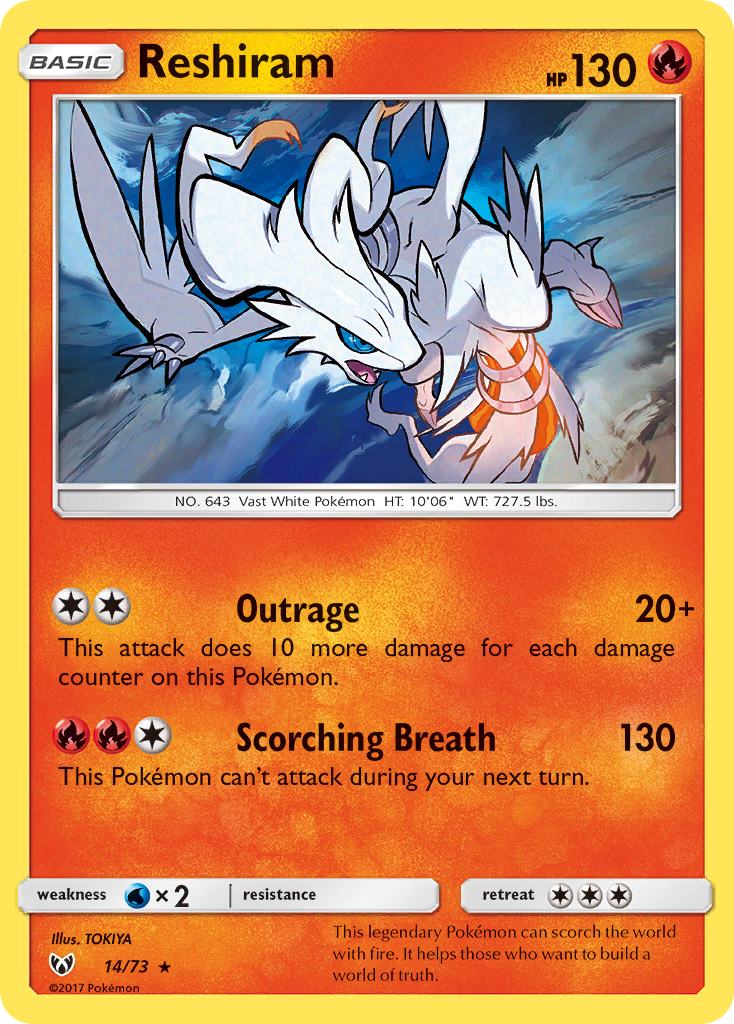 Reshiram (14/73) [Sun & Moon: Shining Legends] | PLUS EV GAMES 