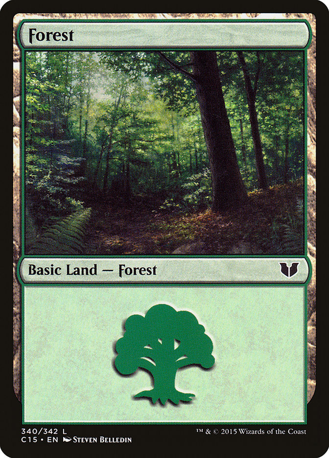 Forest (340) [Commander 2015] | PLUS EV GAMES 