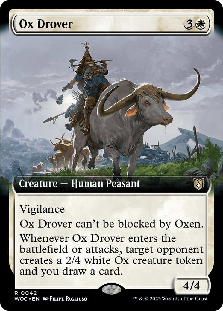 Ox Drover (Extended Art) [Wilds of Eldraine Commander] | PLUS EV GAMES 