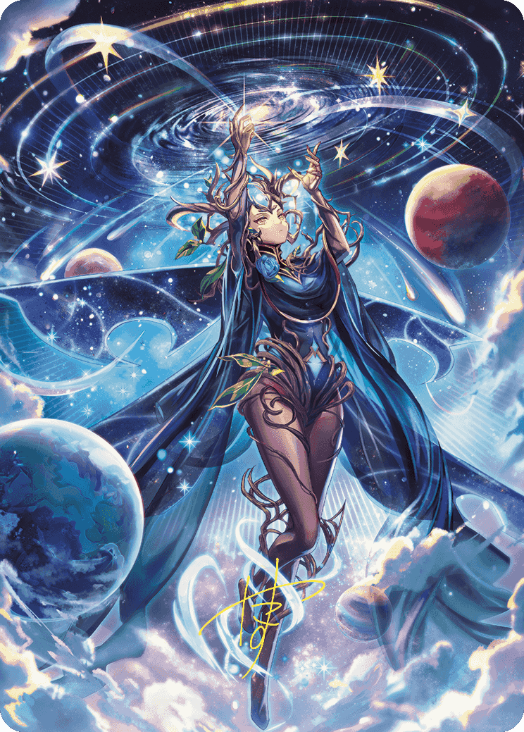 Omniscience Anime Art Card (Gold-Stamped Signature) [Wilds of Eldraine Art Series] | PLUS EV GAMES 