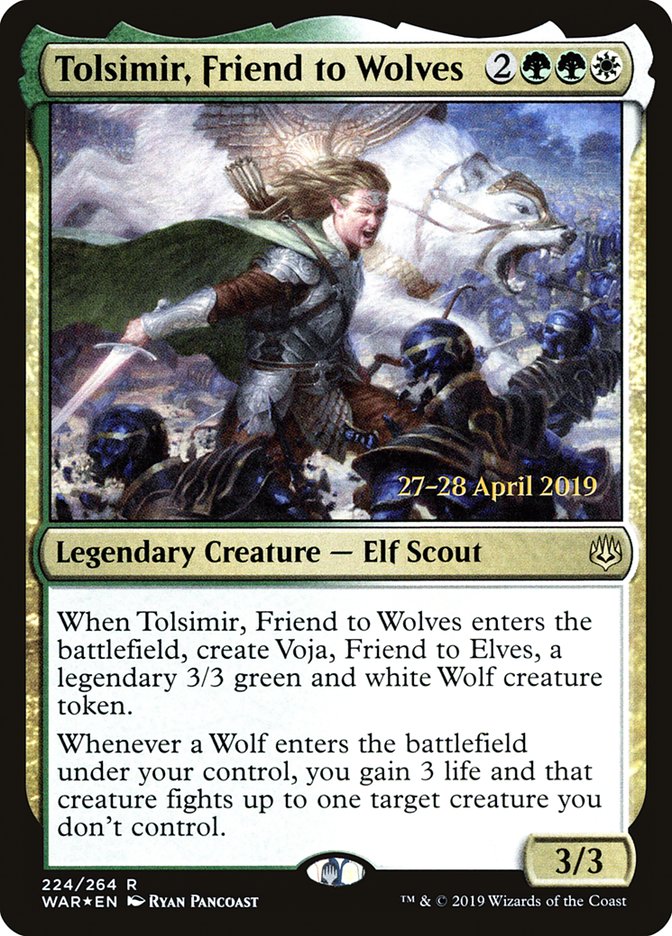 Tolsimir, Friend to Wolves  [War of the Spark Prerelease Promos] | PLUS EV GAMES 