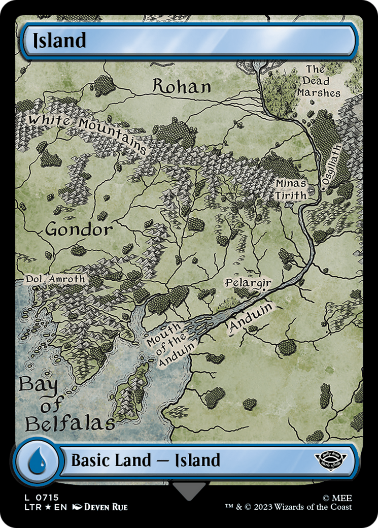 Island (0715) (Surge Foil) [The Lord of the Rings: Tales of Middle-Earth] | PLUS EV GAMES 
