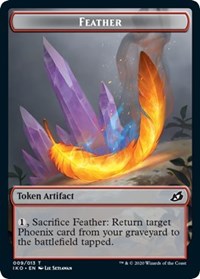 Feather // Human Soldier (004) Double-sided Token [Ikoria: Lair of Behemoths Tokens] | PLUS EV GAMES 