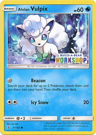 Alolan Vulpix (21/145) (Build A Bear Workshop Exclusive) [Sun & Moon: Guardians Rising] | PLUS EV GAMES 