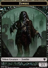 Zombie (005) // Gold (010) Double-sided Token [Commander 2017 Tokens] | PLUS EV GAMES 