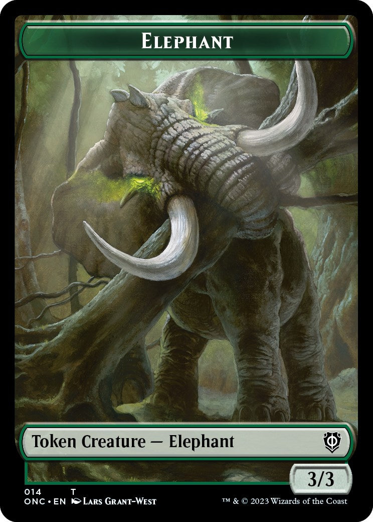 Human Soldier // Elephant Double-Sided Token [Phyrexia: All Will Be One Commander Tokens] | PLUS EV GAMES 