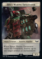 Soldier (002) // Space Marine Devastator Double-sided Token (Surge Foil) [Universes Beyond: Warhammer 40,000 Tokens] | PLUS EV GAMES 