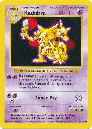 Kadabra (32/102) [Base Set (Shadowless)] | PLUS EV GAMES 