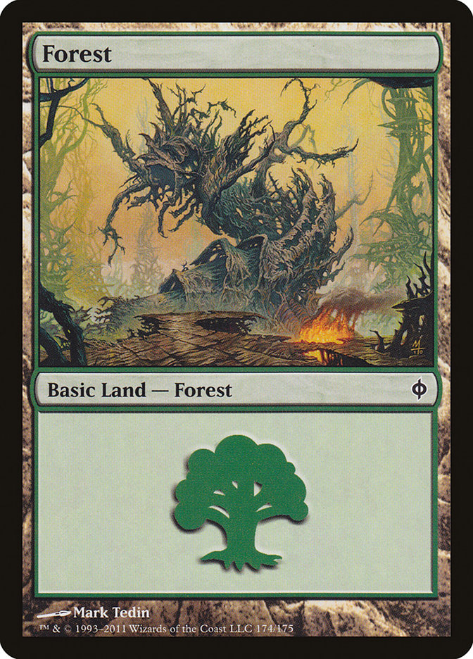 Forest (174) [New Phyrexia] | PLUS EV GAMES 