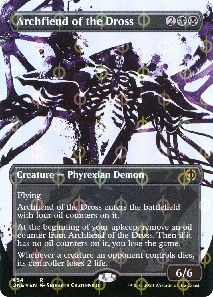Archfiend of the Dross (Borderless Ichor Step-and-Compleat Foil) [Phyrexia: All Will Be One] | PLUS EV GAMES 