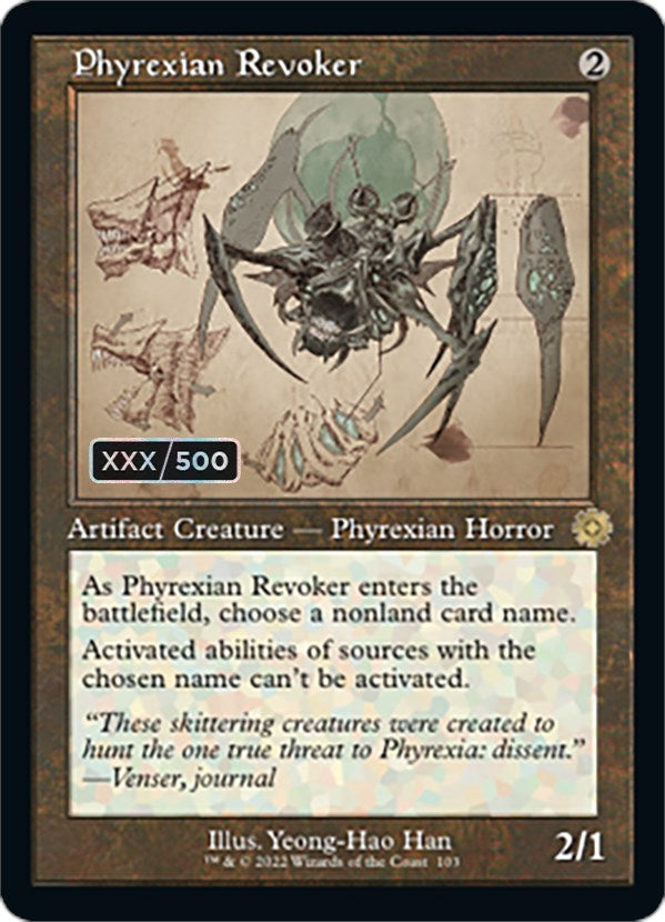 Phyrexian Revoker (Retro Schematic) (Serial Numbered) [The Brothers' War Retro Artifacts] | PLUS EV GAMES 