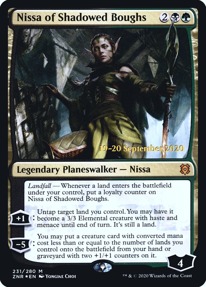 Nissa of Shadowed Boughs  [Zendikar Rising Prerelease Promos] | PLUS EV GAMES 